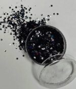 Glitter estrellas negras tornasol
