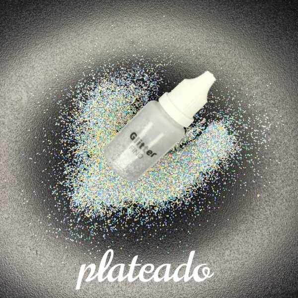Glitter fino plateado