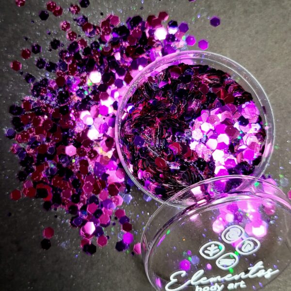 Glitter rosado y violeta