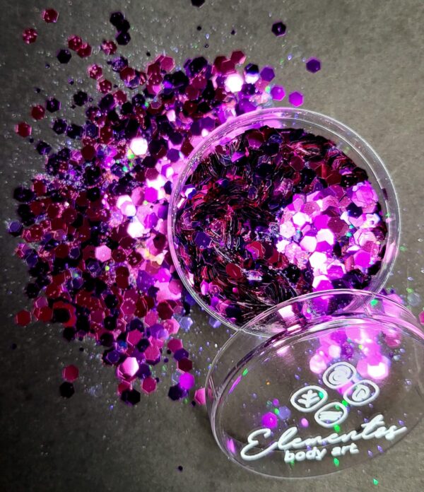 Glitter rosado y violeta