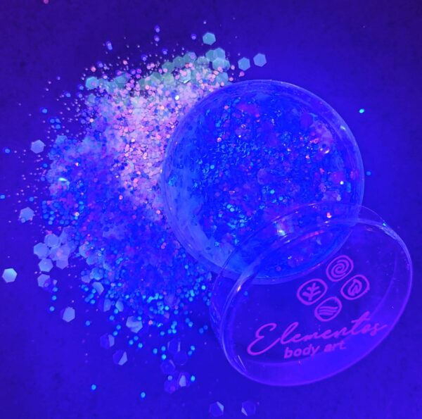 Glitter neón calipso (lila camaleón tornasol neón)