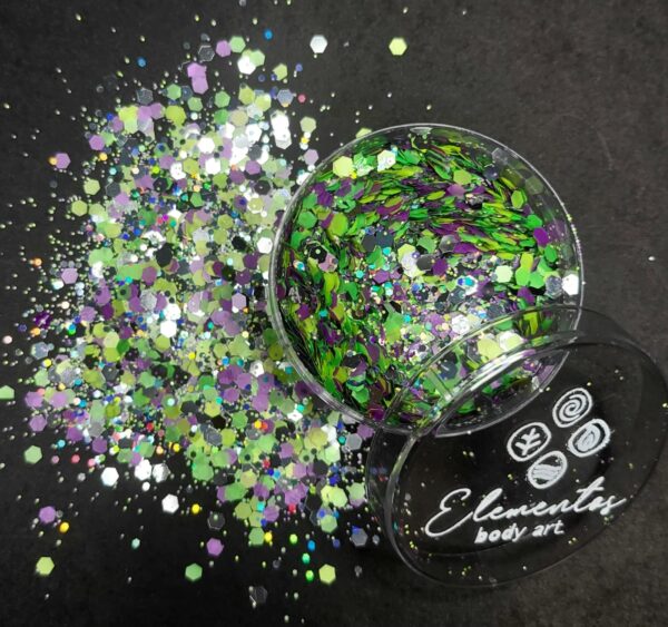 Glitter neón metalizado(verde neón,amarillo neón,violeta neón, plateado)