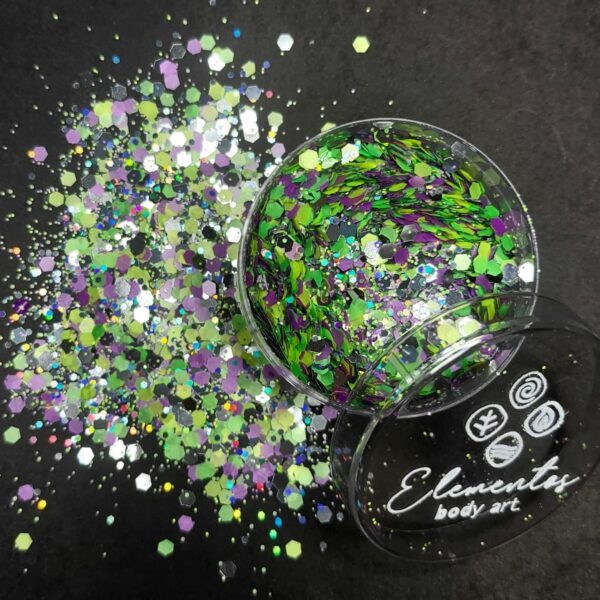 Glitter neón metalizado(verde neón,amarillo neón,violeta neón, plateado)