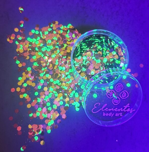 GLITTER neón metalizado (violeta, rosado,dorado,amarillo neón)