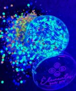 Glitter neón metalizado (azul, verde,  plateado)