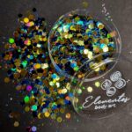 Mix de Glitter dorado y azul