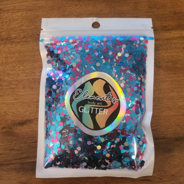 Mix de Glitter x50grs magenta y turquesa