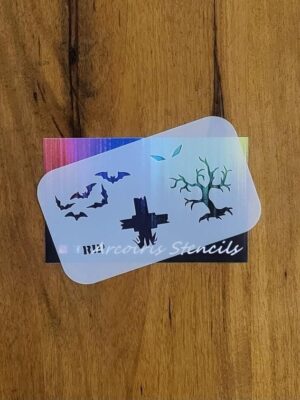 Stencil cementerio murciélago
