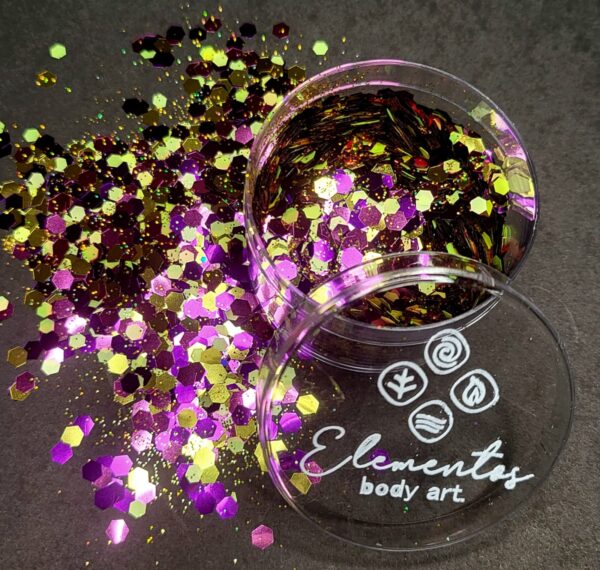 GLITTER neón metalizado (violeta, rosado,dorado,amarillo neón)