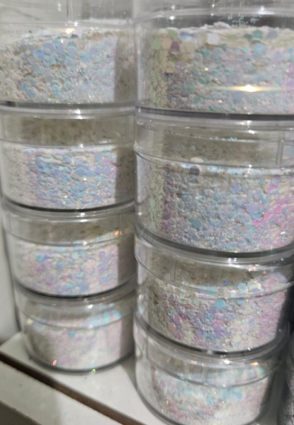 Glitter camaleón blanco