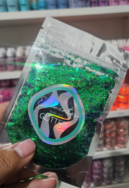 Glitter Camaleón verde