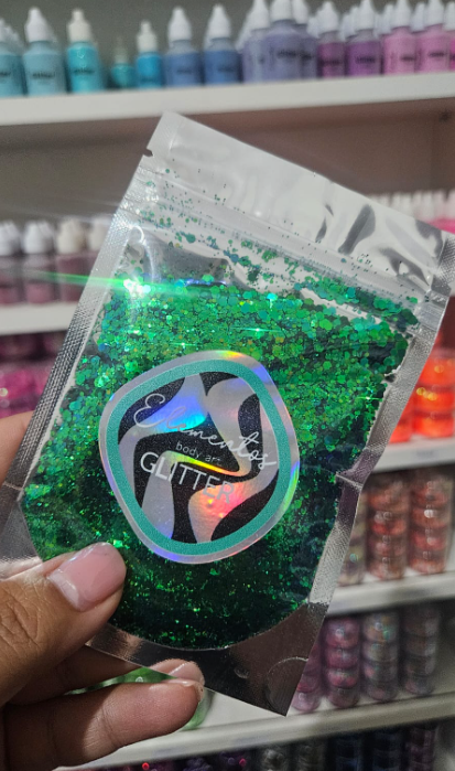Glitter Camaleón verde