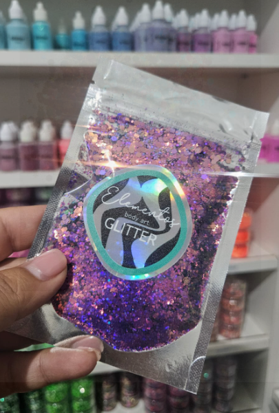 Glitter camaleón violeta