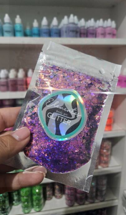 Glitter camaleón violeta