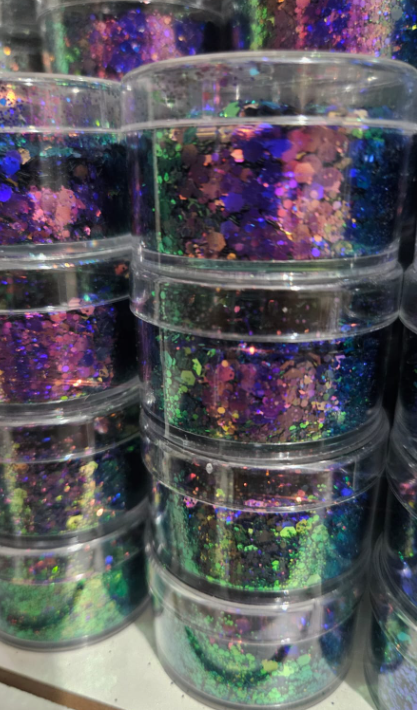 Glitter camaleón violeta