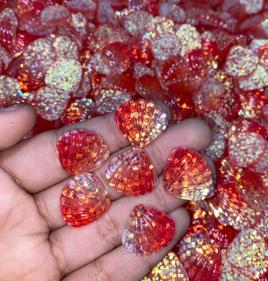 Ostras con glitter coral